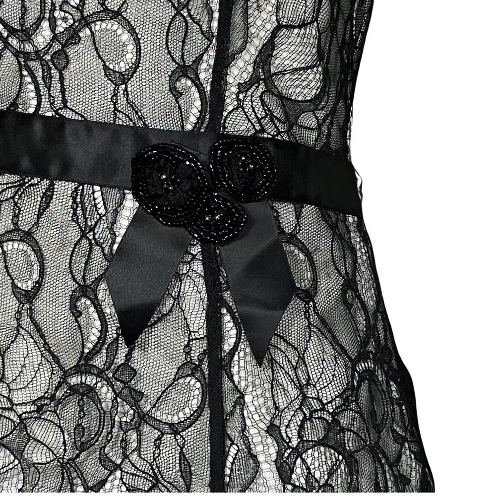 Vintage Y2K Black Cream Lace Bustier Corset Going Out Top. XS. Gothic Whimsigoth - Picture 7 of 9